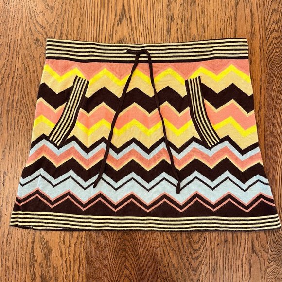 Missoni Dresses & Skirts - Missoni Knit Multicolor Zig Zag Print Mini Skirt Size Sm/Md